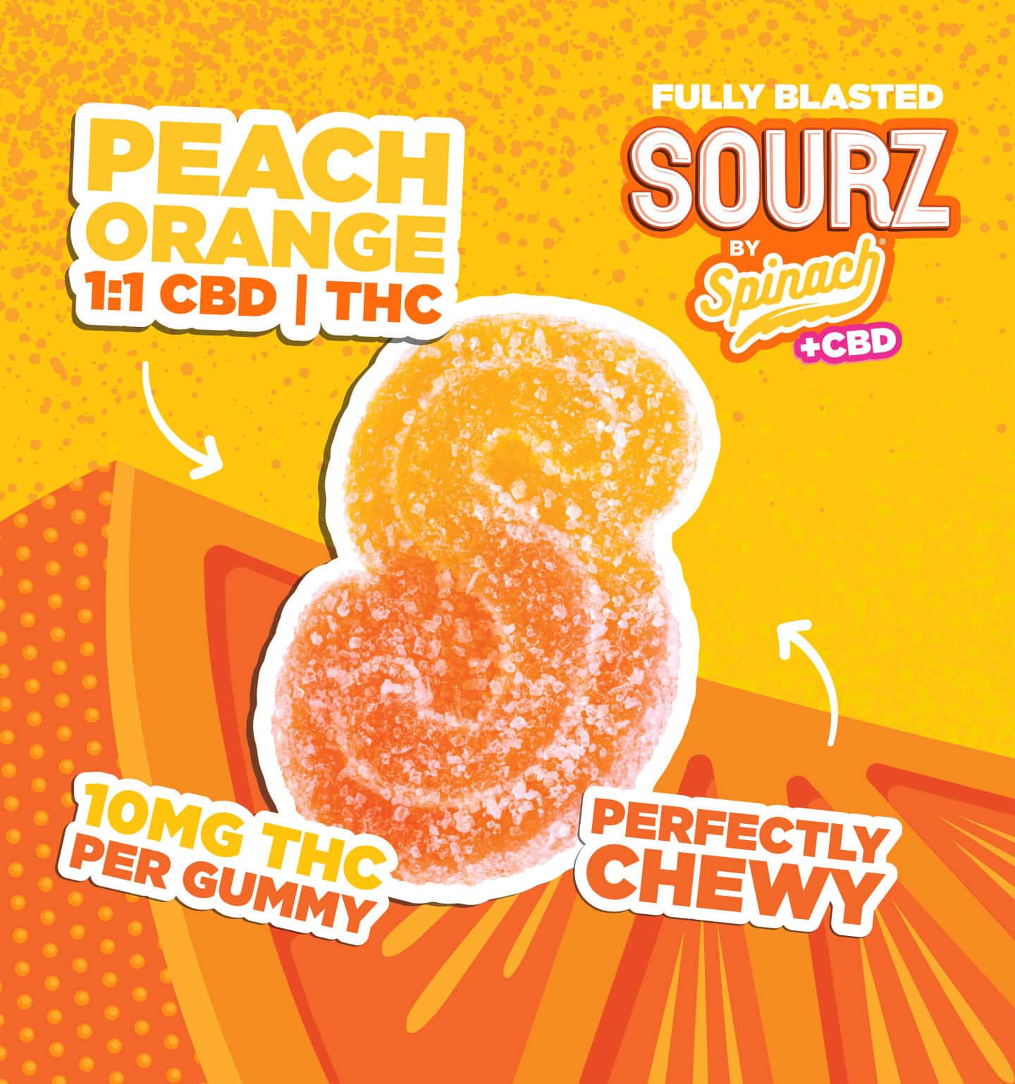 SOURZ GUMMIES PEACH ORANGE